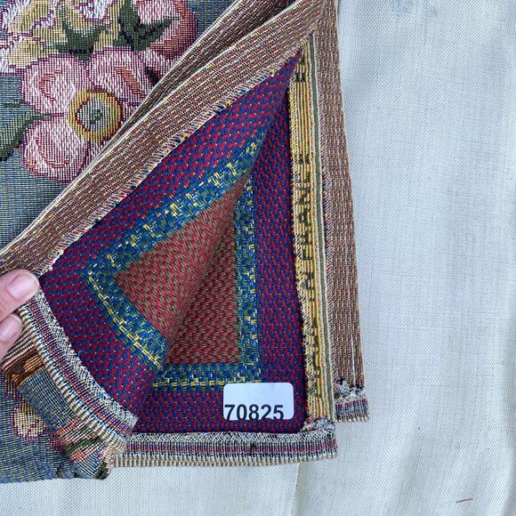 GOBLYS Table Covering Tapestry Square Floral Jacquard Cotton Beige France 58x58 - Picture 13 of 13